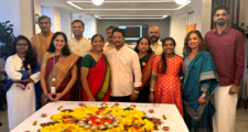 Twelve FHLBank Boston employees gather to celebrate Diwali.